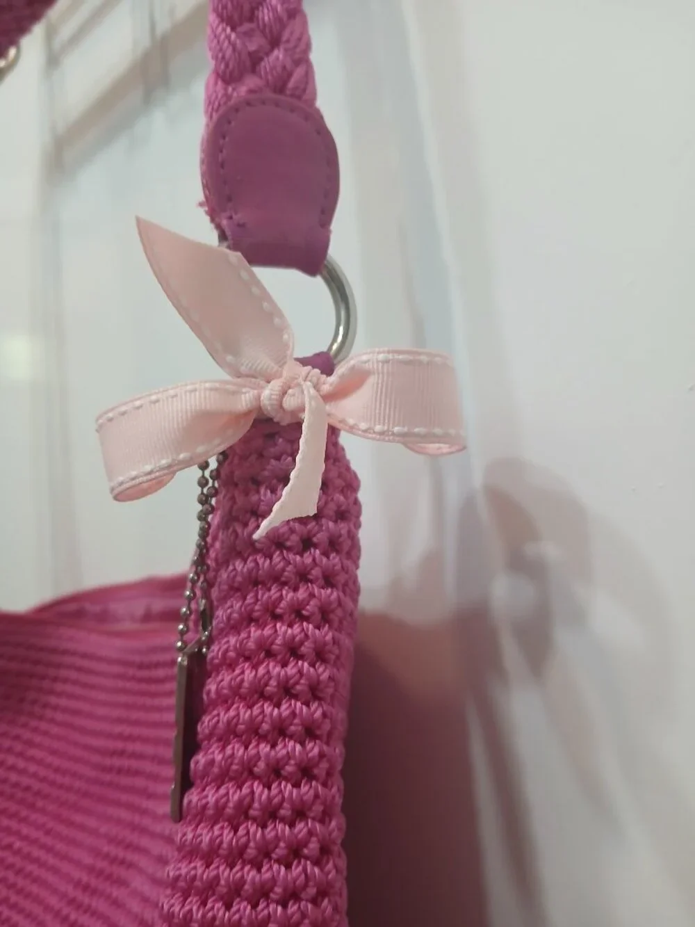 Lina Hot Pink Hank Knit Hobo🩷